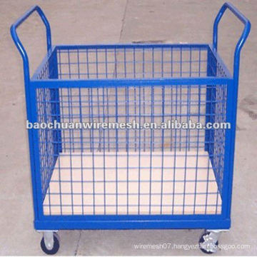 Galvanized collapsible metal container on wheels with competitive price in store(supplier)